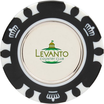 Recycled Poker Chip w/ Metal Ballmarker